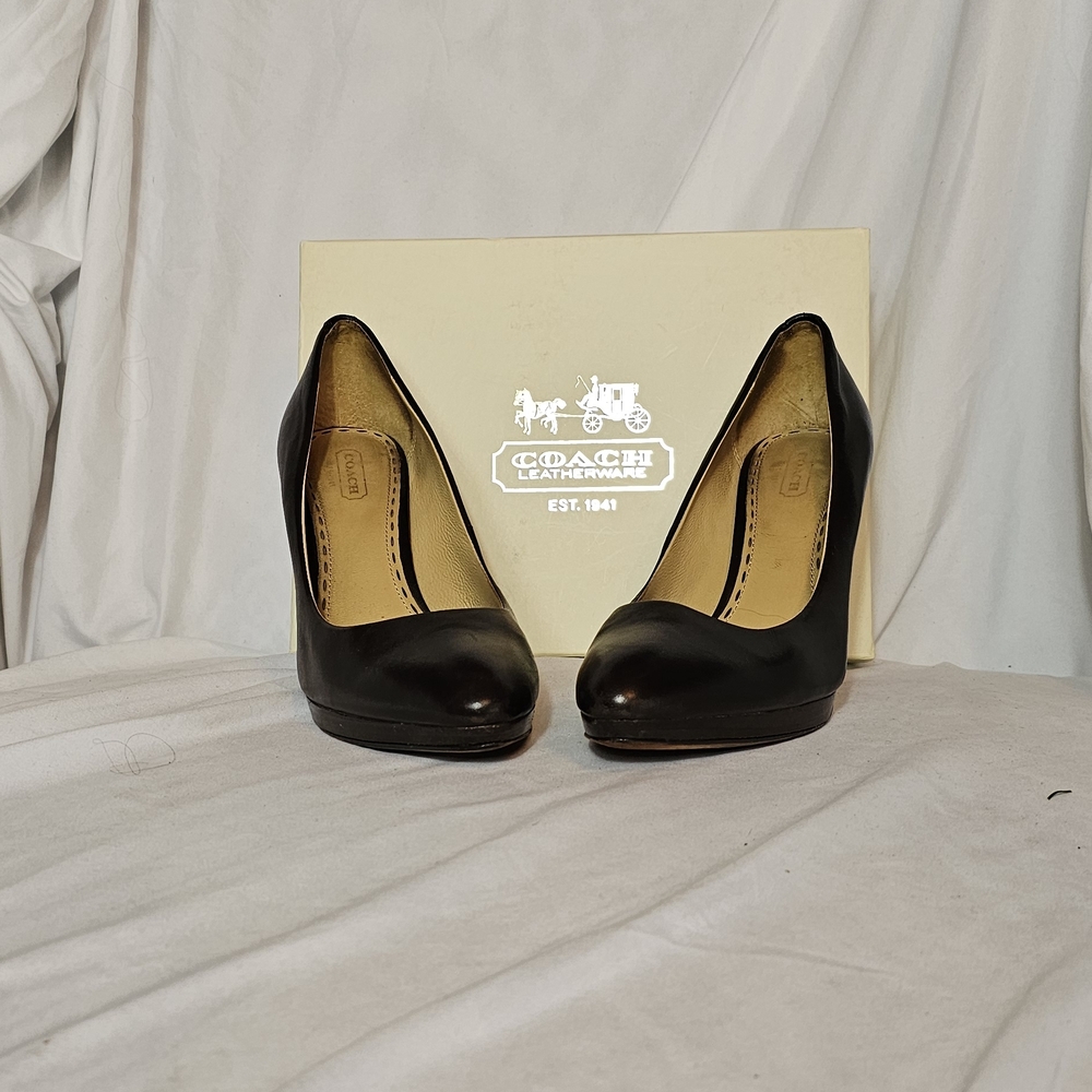 Coach Dark Brown Leather Heels